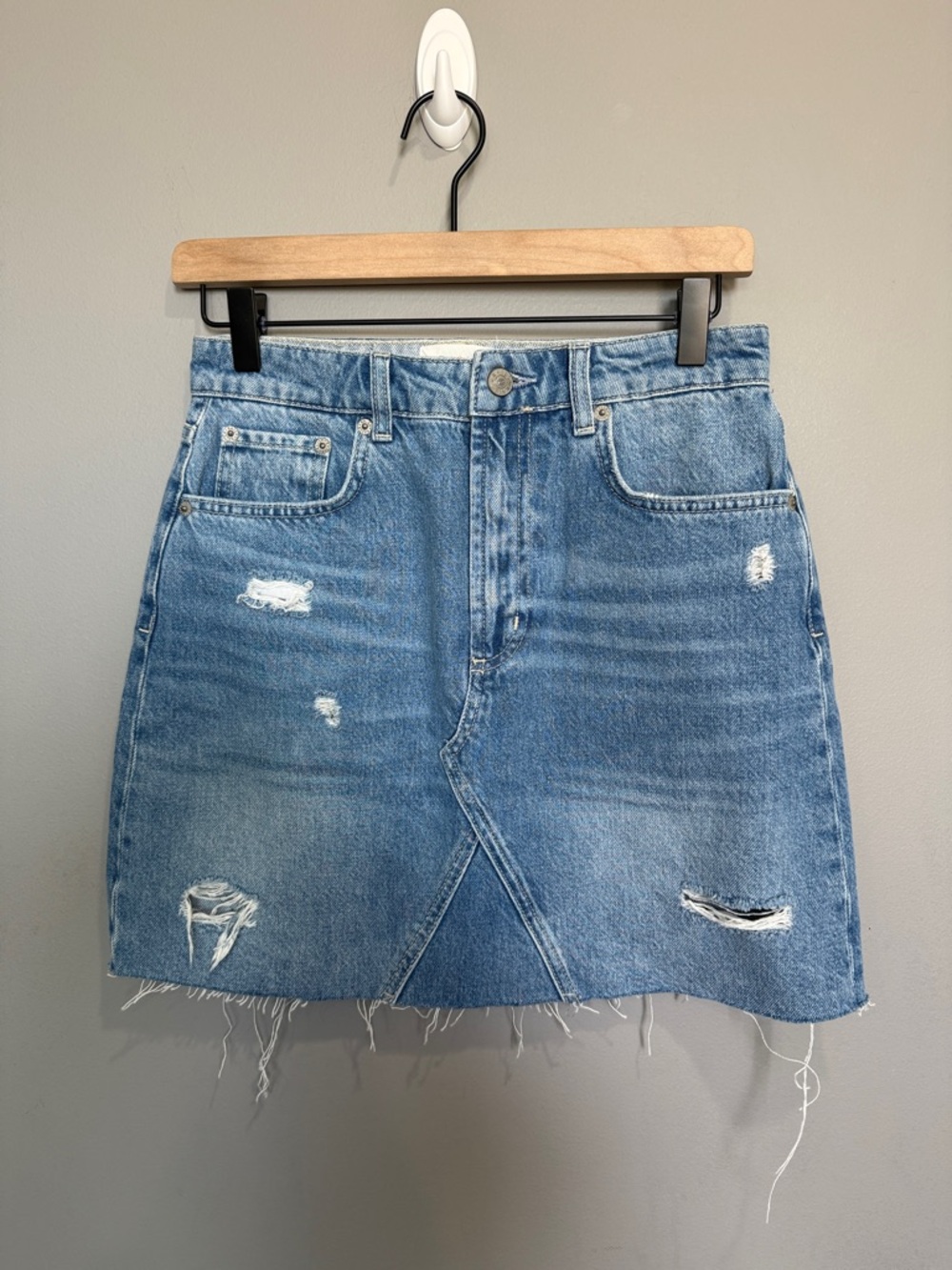 Rails Blue Distressed denim Mini‎ Skirt size 26
